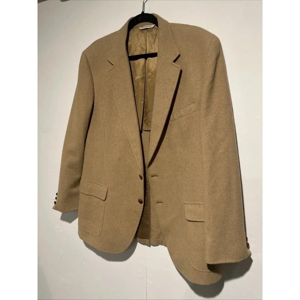 Vintage Camel Hair Sport Coat Blazer‎ Size XL 70s Beige Ultra Soft Made USA